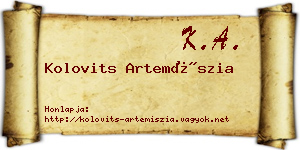 Kolovits Artemíszia névjegykártya